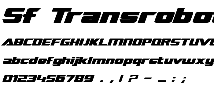 SF TransRobotics Extended Bold Italic font